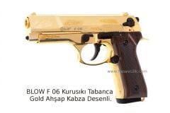 BLOW F 06 Kurusıkı Tabanca Gold Ahşap Kabza Desenli.
