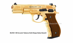 BLOW C75 Kurusıkı Tabanca Gold Ahşap Kabza Desenli.