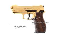 BLOW CLASS Kurusıkı Tabanca Gold Ahşap Kabza Desenli.