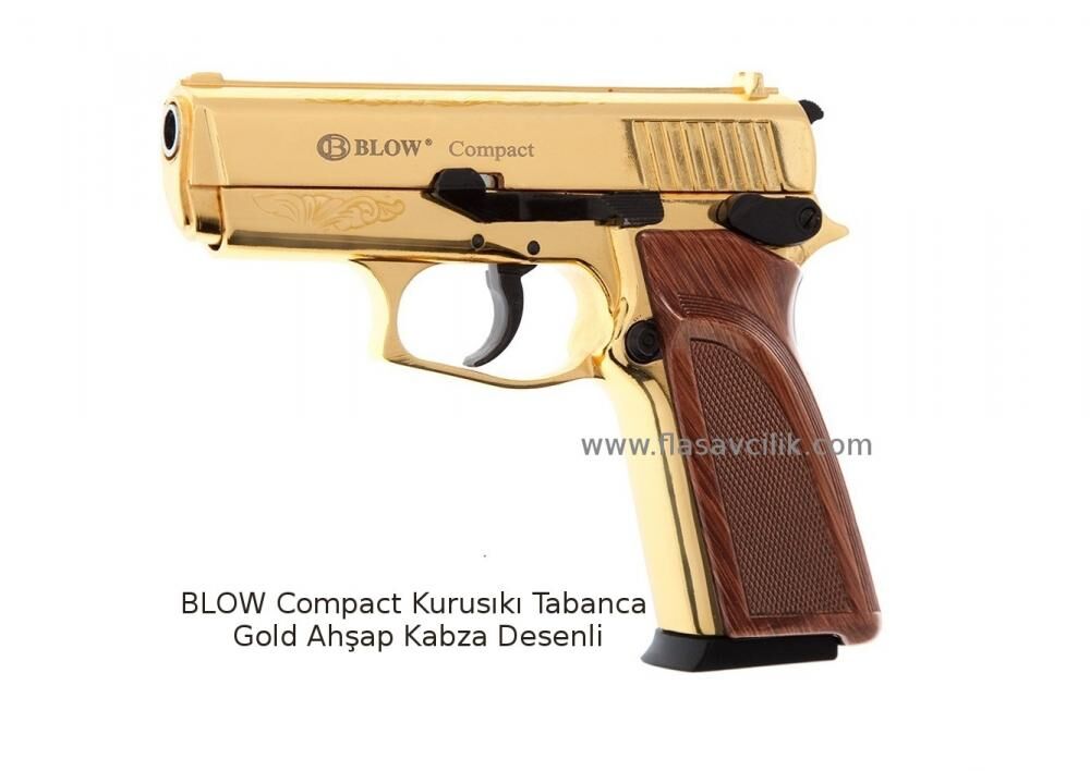 BLOW Compact Kurusıkı Tabanca Gold Ahşap Kabza Desenli.