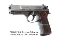 BLOW F 06 Kurusıkı Tabanca Füme Ahşap Kabza Desenli.
