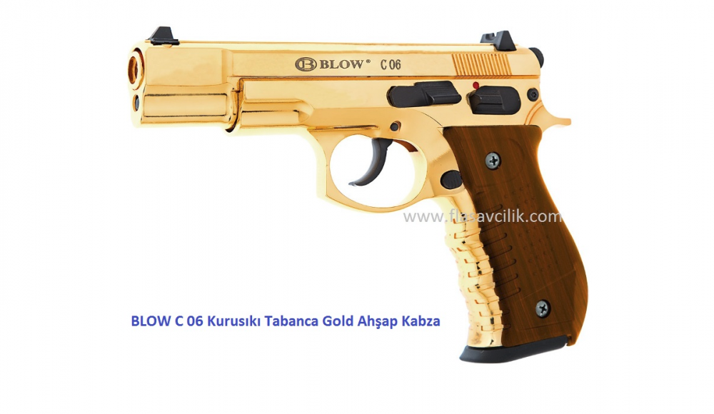 BLOW C 75 Kurusıkı Tabanca Gold Ahşap Kabza.