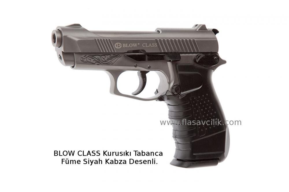BLOW CLASS Kurusıkı Tabanca Füme Siyah Kabza Desenli.