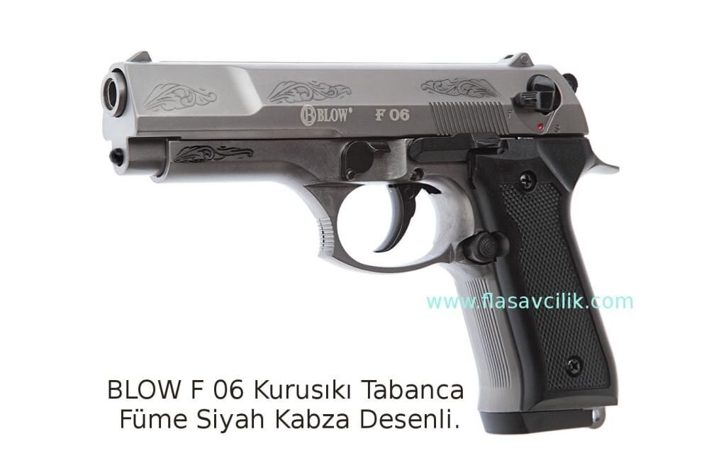 BLOW F 06 Kurusıkı Tabanca Füme Siyah Kabza Desenli.