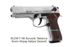BLOW F 06 Kurusıkı Tabanca Krom Ahşap Kabza Desenli.