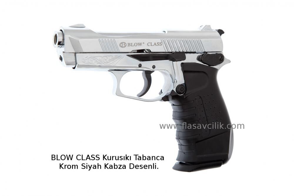 BLOW CLASS Kurusıkı Tabanca Krom Siyah Kabza Desenli.