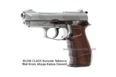 BLOW CLASS Kurusıkı Tabanca Mat Krom Ahşap Kabza Desenli.