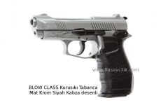 BLOW CLASS Kurusıkı Tabanca Mat Krom Siyah Kabza desenli.
