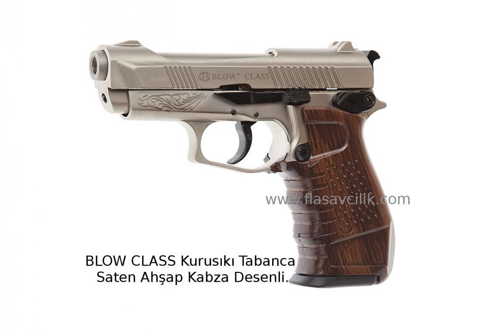 BLOW CLASS Kurusıkı Tabanca Saten Ahşap Kabza Desenli.