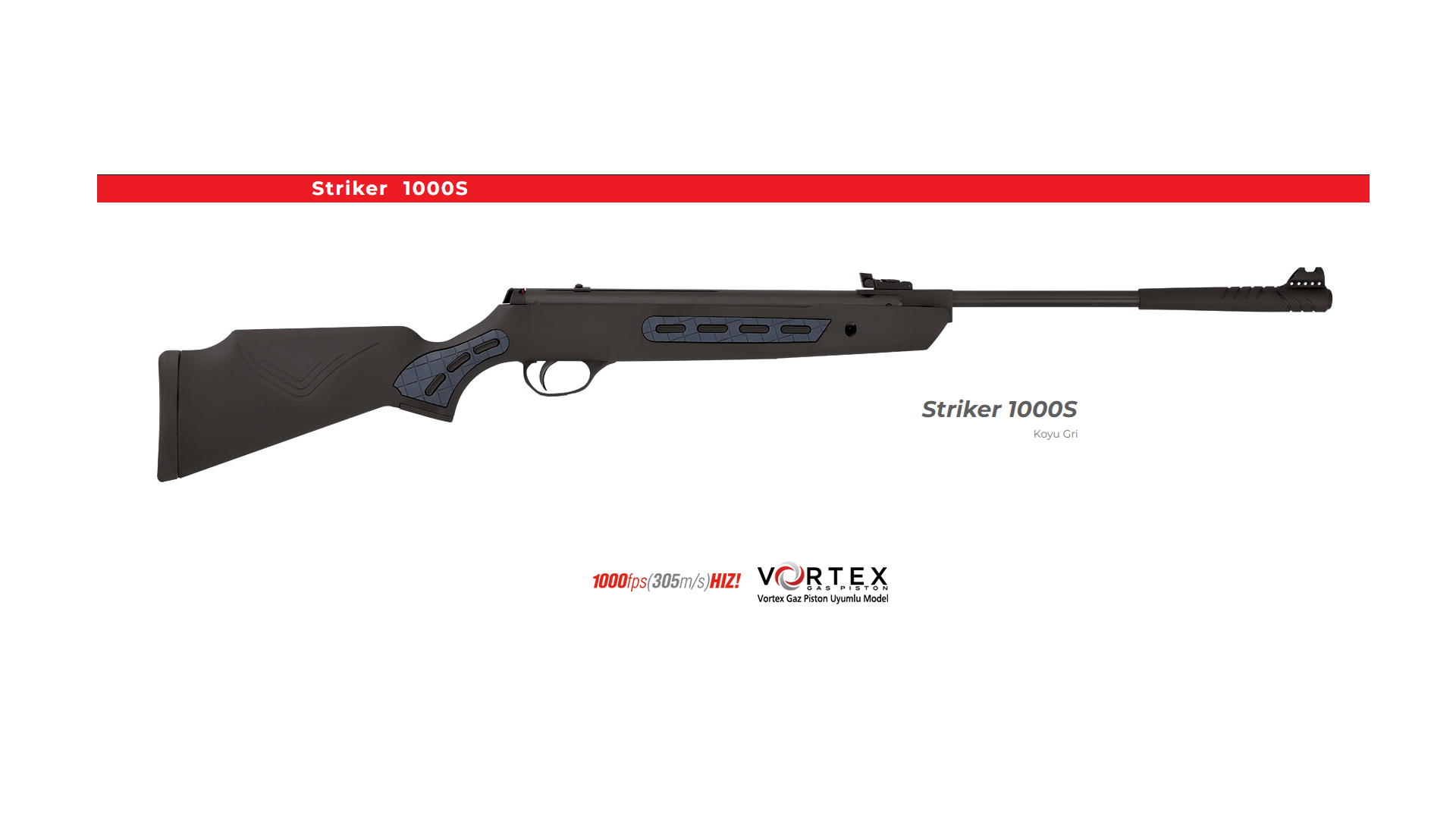 HATSAN Striker 1000S Koyu Gri Kırma Namlu Havalı Tüfek