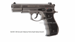 BLOW C75 Kurusıkı Tabanca Füme Siyah Kabza Desenli.