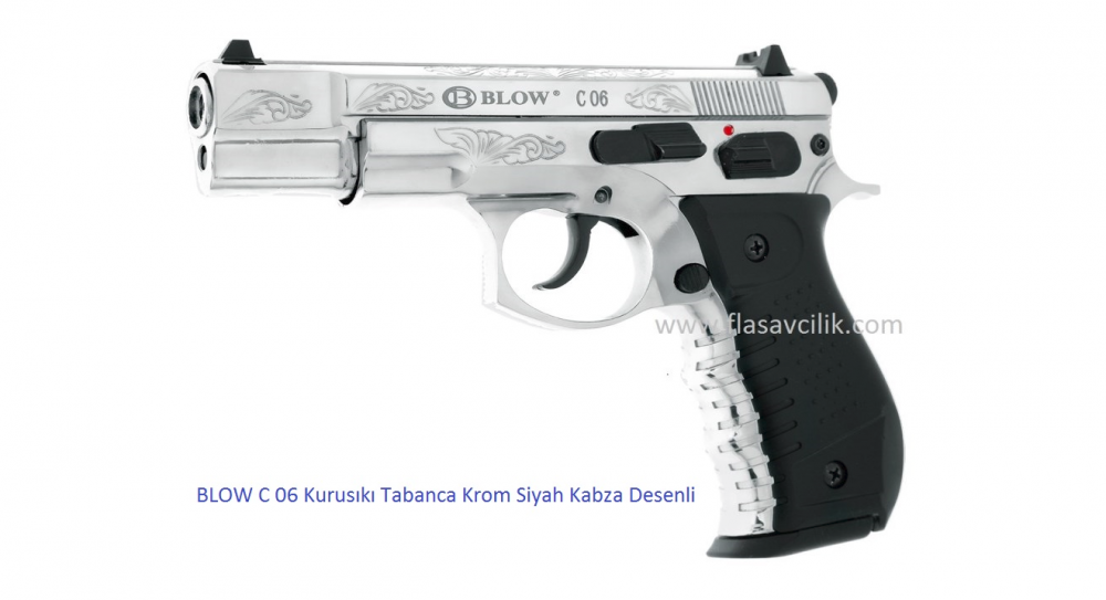 BLOW C 75 Kurusıkı Tabanca Krom Siyah Kabza Desenli.