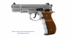 BLOW C75 Kurusıkı Tabanca Mat Krom Ahşap Kabza Desenli.