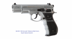 BLOW C 75 Kurusıkı Tabanca Mat Krom Siyah Kabza Desenli.