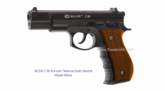 BLOW C 75 Kurusıkı Tabanca Siyah Ahşap Kabza Desenli.
