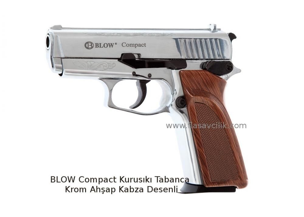 BLOW Compact Kurusıkı Tabanca Krom Ahşap Kabza Desenli.