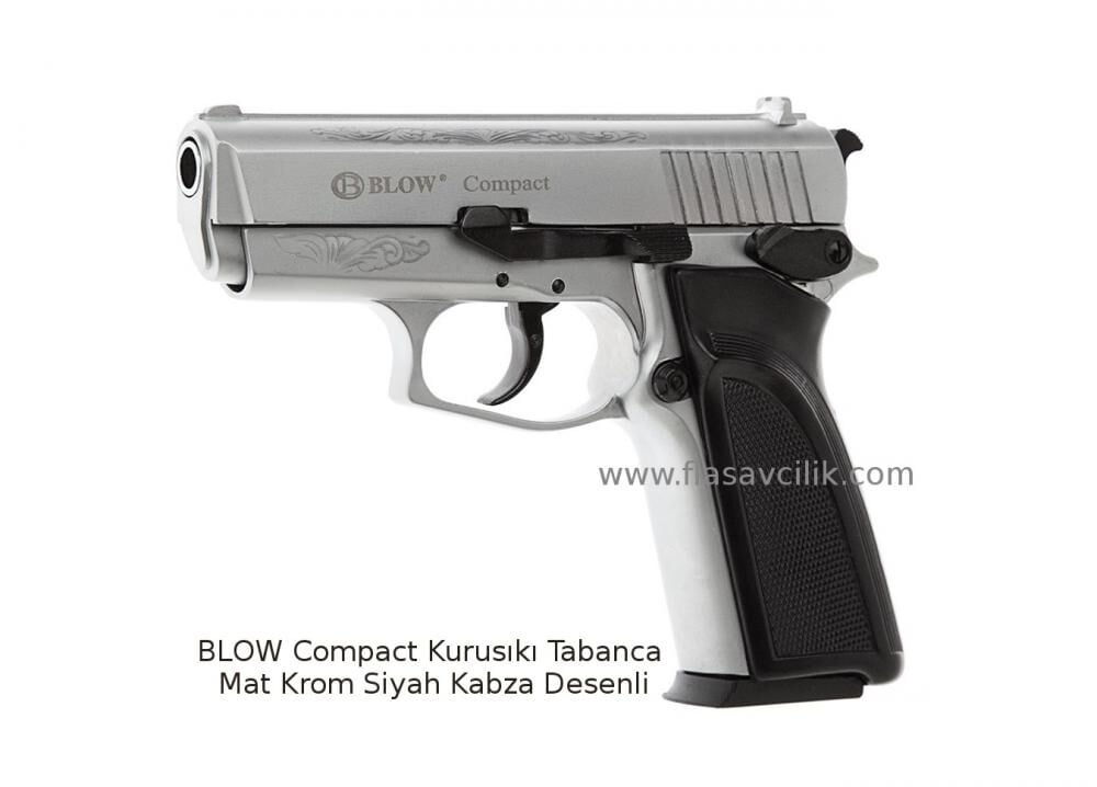 BLOW Compact Kurusıkı Tabanca Mat Krom Siyah Kabza Desenli.
