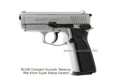 BLOW Compact Kurusıkı Tabanca Mat Krom Siyah Kabza Desenli.