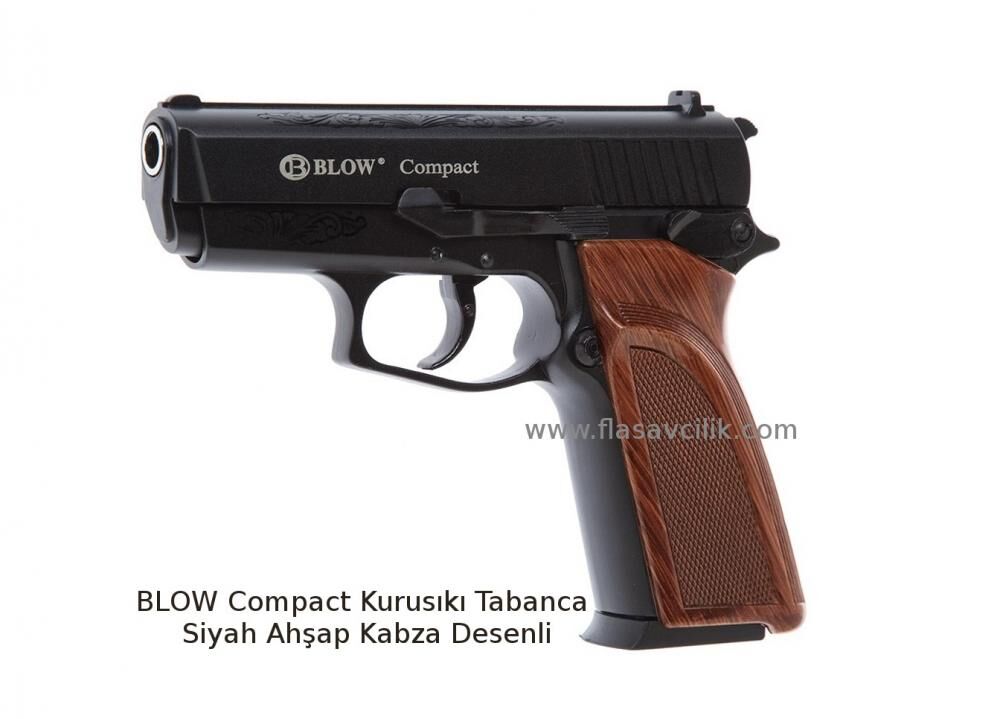 BLOW Compact Kurusıkı Tabanca Siyah Ahşap Kabza Desenli.