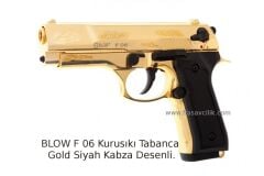 BLOW F 06 Kurusıkı Tabanca Gold Siyah Kabza Desenli.