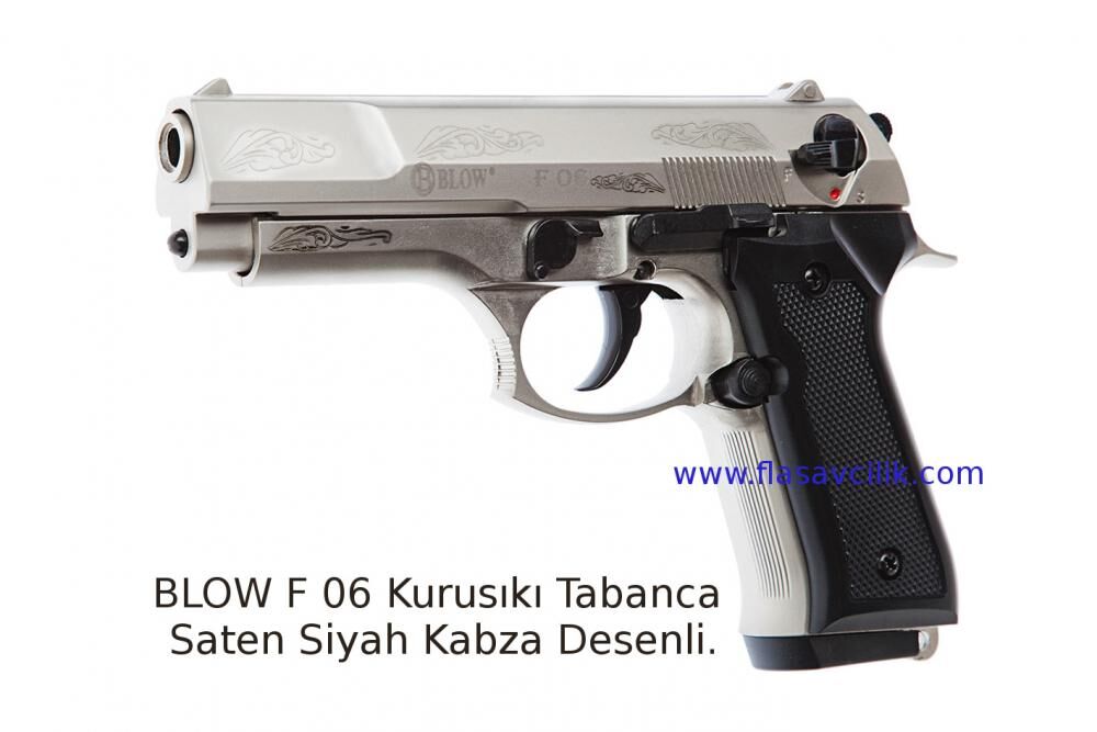 BLOW F 06 Kurusıkı Tabanca Saten Siyah Kabza Desenli.