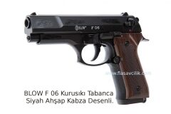 BLOW F 06 Kurusıkı Tabanca Siyah Ahşap Kabza Desenli.