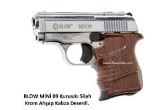 BLOW MİNİ 09 Kurusıkı Silah Krom Ahşap Kabza Desenli.