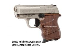 BLOW MİNİ 09 Kurusıkı Silah Saten Ahşap Kabza Desenli.