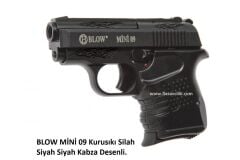 BLOW MİNİ 09 Kurusıkı Silah Siyah Siyah Kabza Desenli.