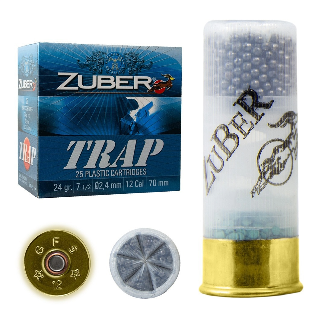 ZUBER 12 Kalibre 24 gram 7,5 Numara Trap Atış Fişeği - Trap