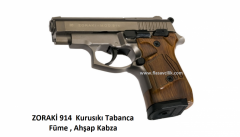ZORAKİ 914  Kurusıkı Tabanca Füme , Ahşap Kabza.