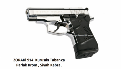 ZORAKİ 914  Kurusıkı Tabanca Parlak Krom , Siyah Kabza.