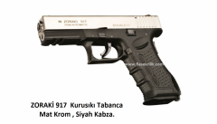 ZORAKİ 917  Kurusıkı Tabanca,Mat Krom Mekanizma,Siyah Polimer Gövde.