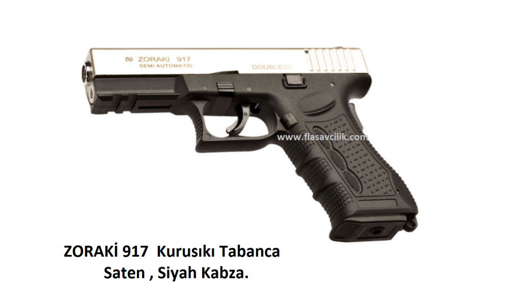 ZORAKİ 917  Kurusıkı Tabanca,Saten Mekanizma,Siyah Polimer Gövde.