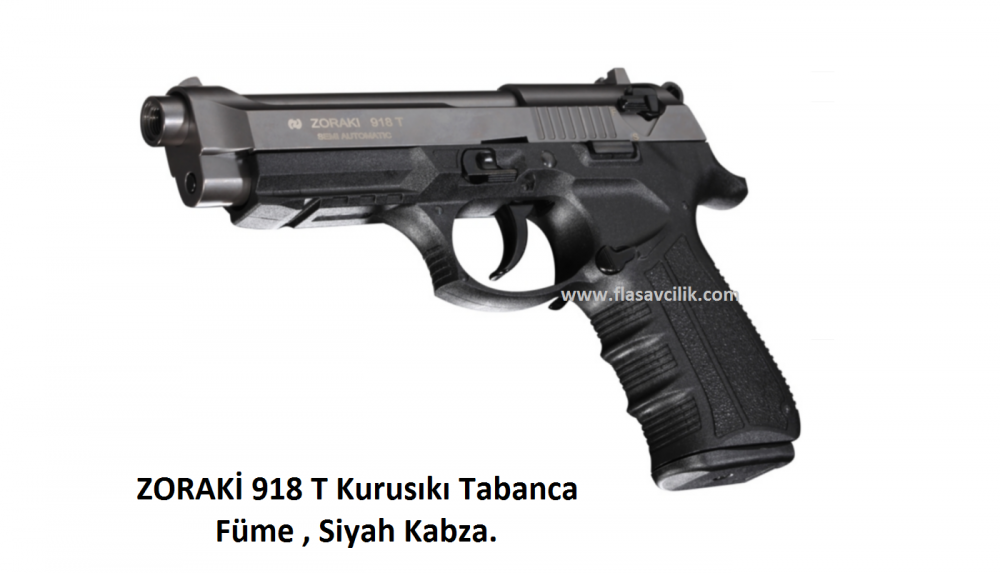 ZORAKİ 918 T Kurusıkı Tabanca,Füme Mekanizma,Siyah Polimer Gövde.