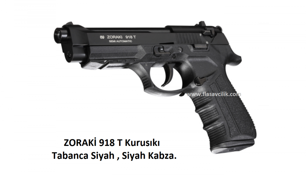 ZORAKİ 918 T Kurusıkı Tabanca,Siyah Mekanizma,Siyah Polimer Gövde.
