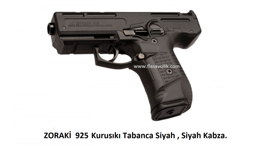 ZORAKİ 925 Kurusıkı Tabanca Siyah , Siyah Polimer Gövde.