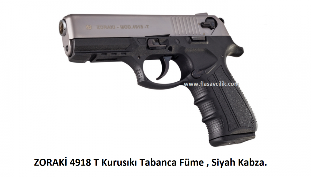 ZORAKİ 4918 T Kurusıkı Tabanca,Füme Mekanizma,Siyah Polimer Gövde.