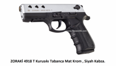 ZORAKİ 4918 T Kurusıkı Tabanca,Mat Krom Mekanizma,Siyah Polimer Gövde.