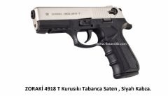ZORAKİ 4918 T Kurusıkı Tabanca,Saten Mekanizma,Siyah Polimer Gövde.