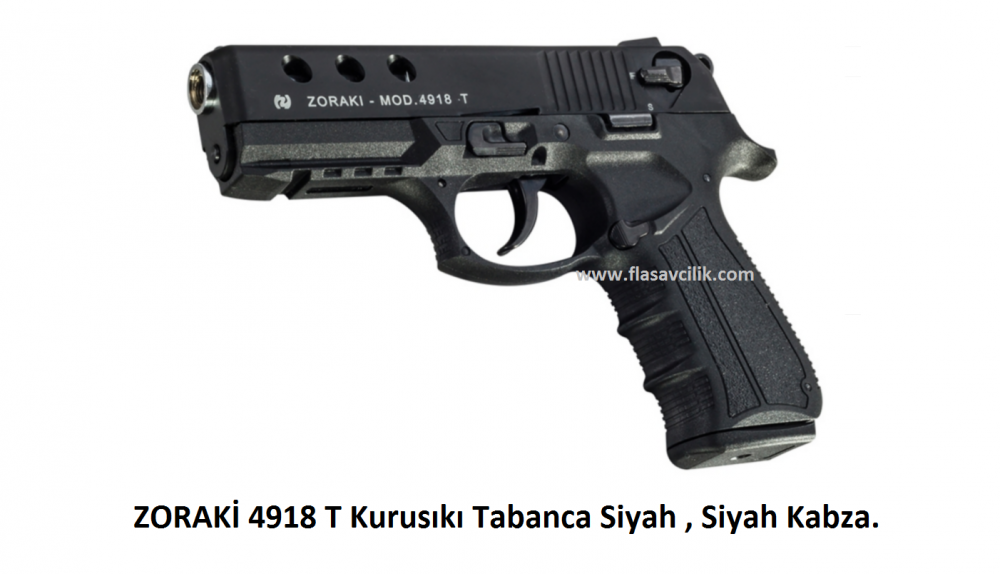 ZORAKİ 4918 T Kurusıkı Tabanca,Siyah Mekanizma,Siyah Polimer Gövde.