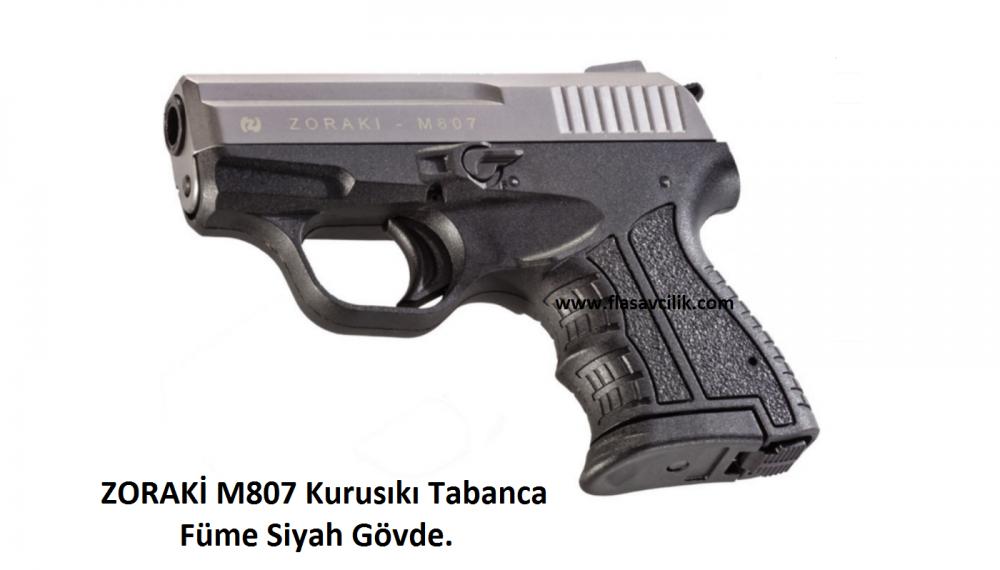 ZORAKİ M807 Kurusıkı Tabanca,Füme Mekanizma,Siyah Polimer Gövde.