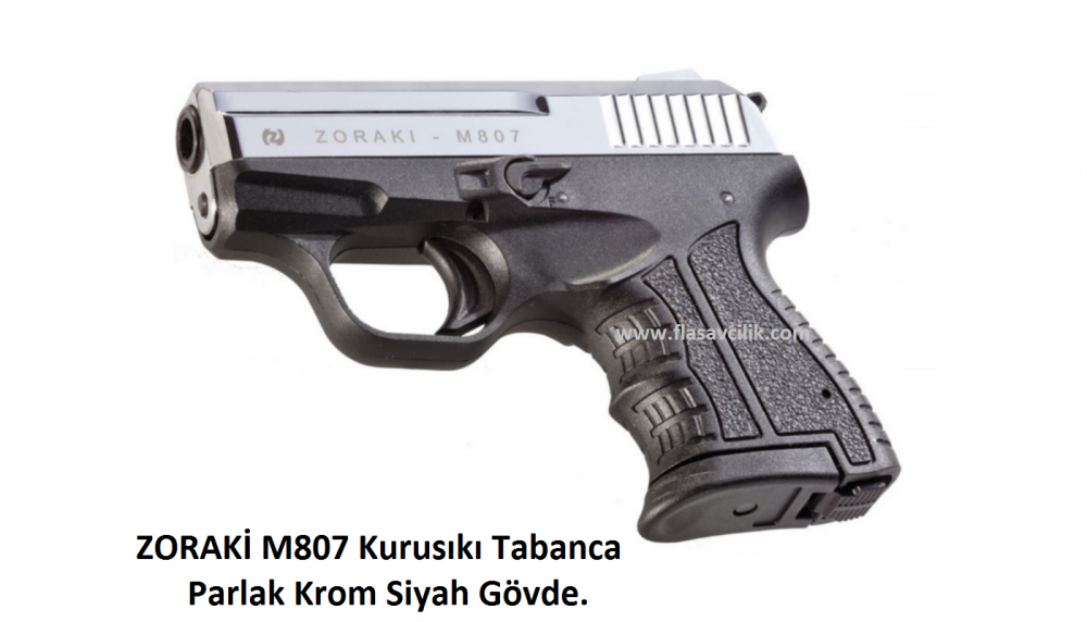 ZORAKİ M807 Kurusıkı Tabanca,Parlak Mekanizma,Siyah Polimer Gövde.