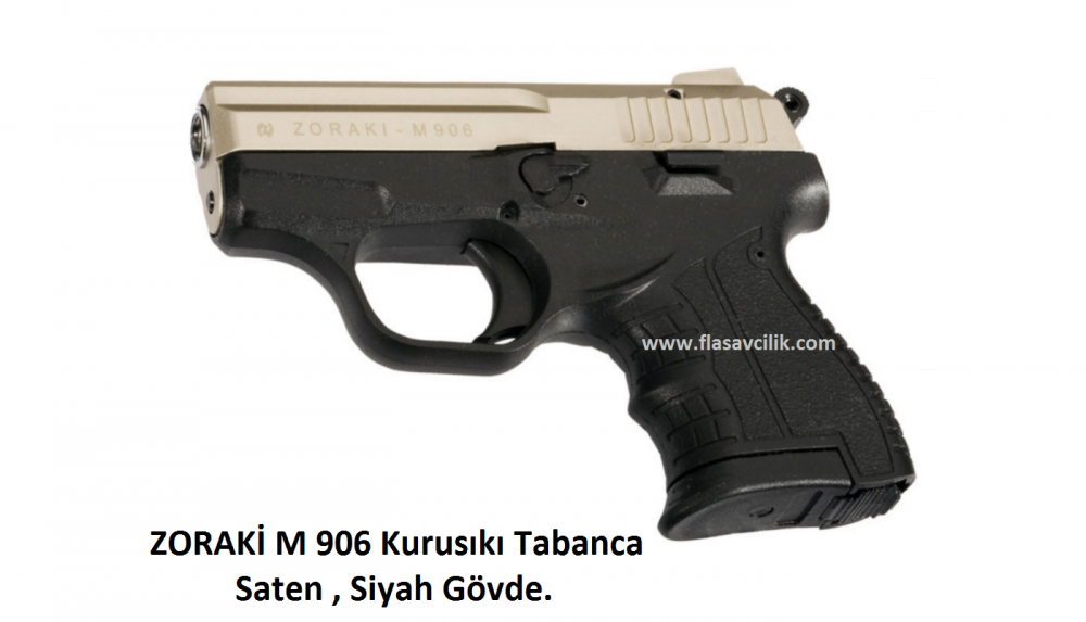 ZORAKİ M 906 Kurusıkı Tabanca,Saten Mekanizma,Siyah Polimer Gövde.