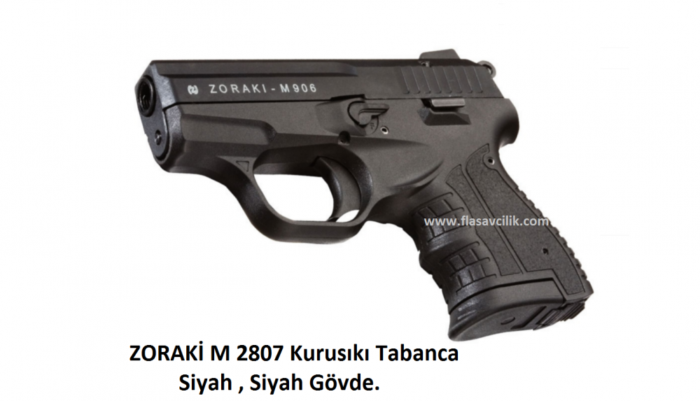 ZORAKİ M 906 Kurusıkı Tabanca,Siyah Mekanizma,Siyah Polimer Gövde.