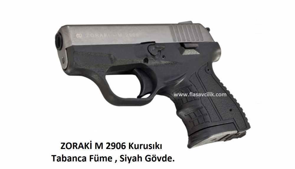 ZORAKİ M 2906 Kurusıkı Tabanca,Füme Mekanizma,Siyah Polimer Gövde.