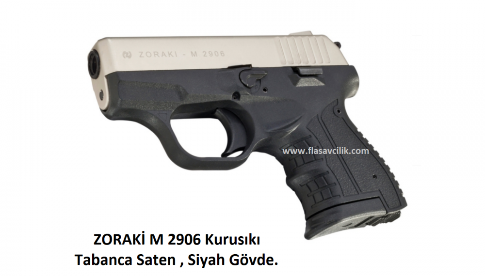 ZORAKİ M 2906 Kurusıkı Tabanca,Saten Mekanizma,Siyah Polimer Gövde.