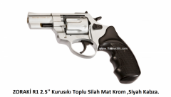 ZORAKİ R1 2.5'' Kurusıkı Toplu Silah Mat Krom ,Siyah Kabza.