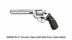 ZORAKİ R1 6'' Kurusıkı Toplu Silah Mat Krom ,Siyah Kabza.