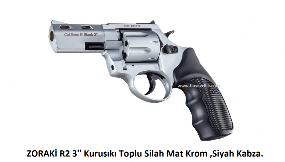ZORAKİ R2 3'' Kurusıkı Toplu Silah Mat Krom ,Siyah Kabza.